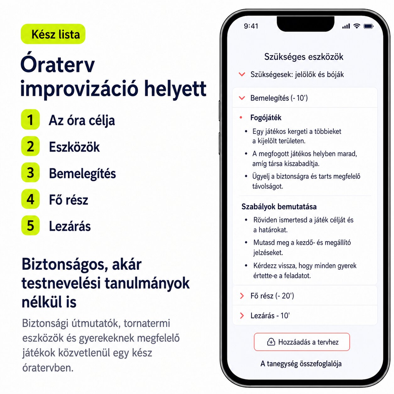 Kész Tesiterv óraterv lépései